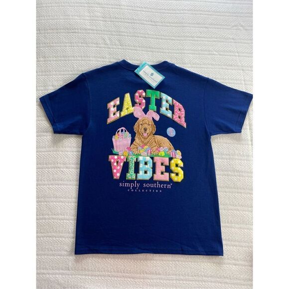 SIMPLY SOUTHERN Big Girls SMALL Easter Vibes - DOG - Short Sleeve Tee - Picture 2 of 11